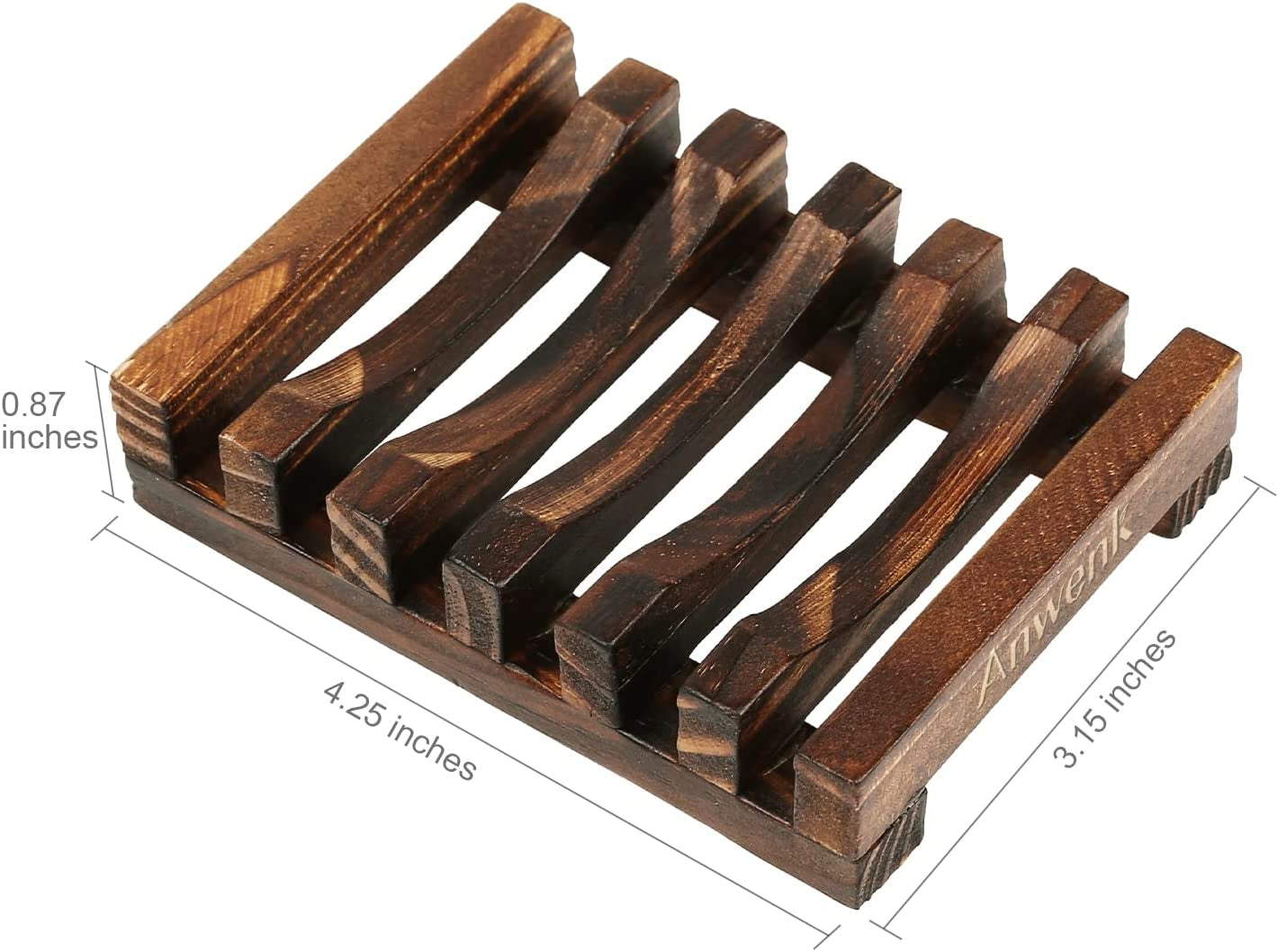 Handcrafted Wooden Soap Dish - Rectangular Sink Drainer for Soap, Sponges, and More (Single Pack)