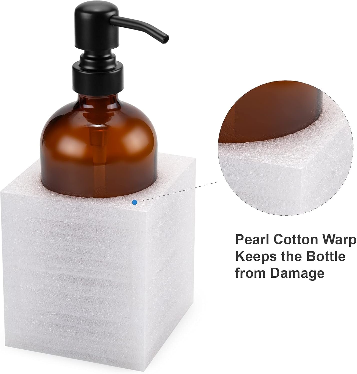 Amber Glass Soap Dispenser, 2 Pack Soap Dispenser Set with Stainless Steel Pump, Vintage Liquid Brown Soap Dispensers Bottle, 17 Oz Dish Soap and Hand Soap Dispensers for Bathroom Kitchen