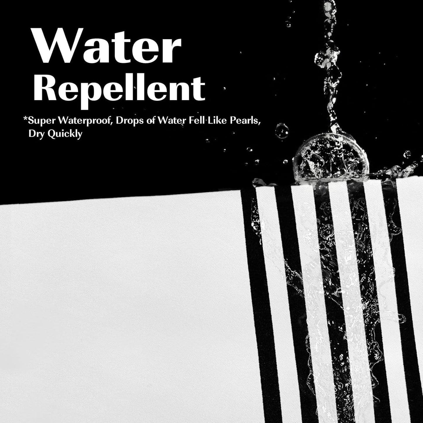 Black and White Shower Curtain Striped with Tassels for Bathroom Decor,Heavy Weighted 72-Inch, 72 X 72