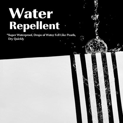 Black and White Shower Curtain Striped with Tassels for Bathroom Decor,Heavy Weighted 72-Inch, 72 X 72