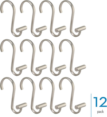 Idesign 76752 Metal T-Bar Shower Curtain Hooks Rust Resistant Rings for Kid'S, Guest, Master Bathroom, 1" X 1.75" X 2.75", Set of 12, Satin