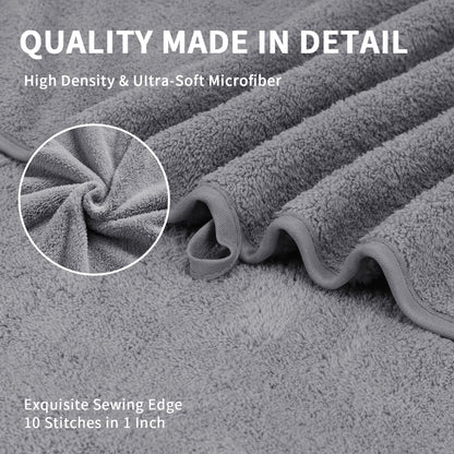 4 Pack Oversized Bath Sheet Towels 700 GSM Ultra Soft Light Gray Bath Towel Set