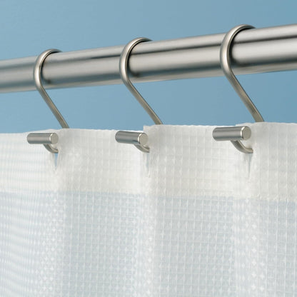 Idesign 76752 Metal T-Bar Shower Curtain Hooks Rust Resistant Rings for Kid'S, Guest, Master Bathroom, 1" X 1.75" X 2.75", Set of 12, Satin