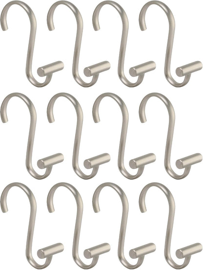 Idesign 76752 Metal T-Bar Shower Curtain Hooks Rust Resistant Rings for Kid'S, Guest, Master Bathroom, 1" X 1.75" X 2.75", Set of 12, Satin