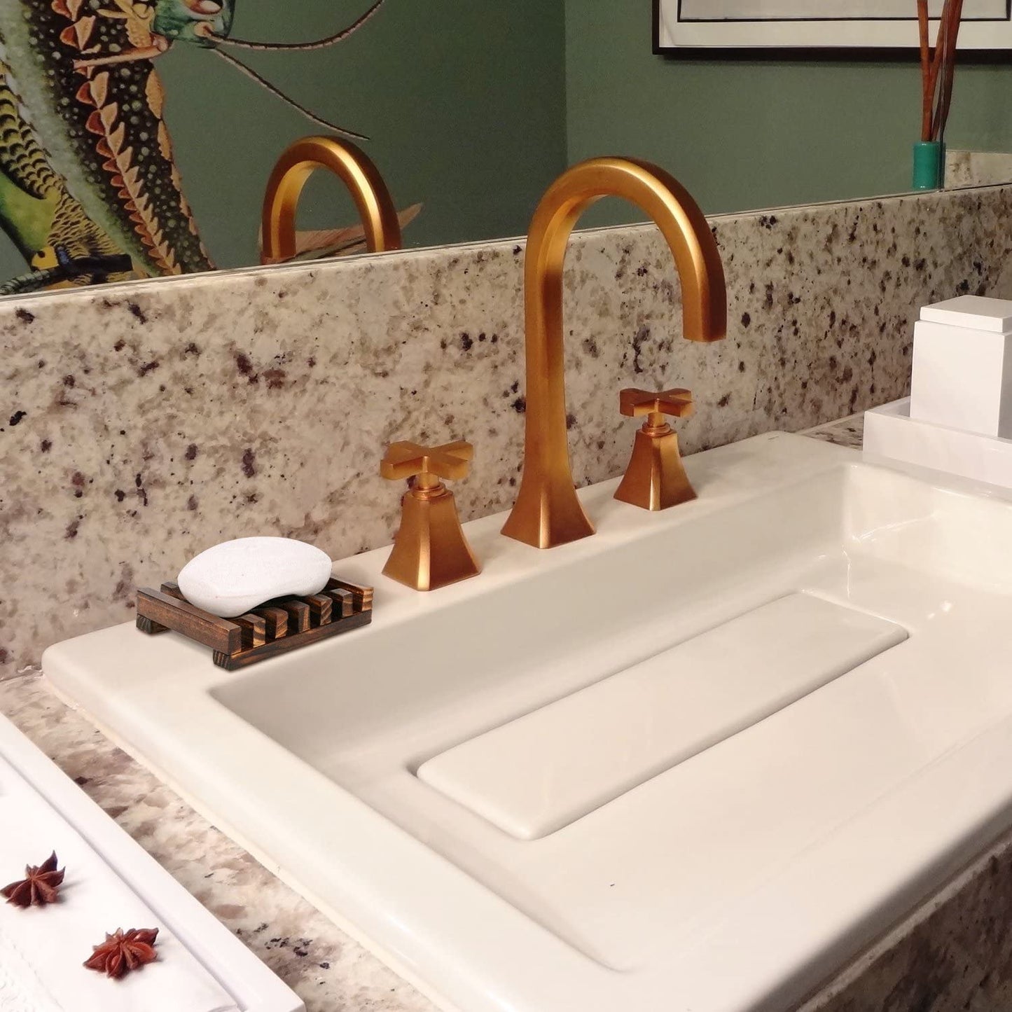 Handcrafted Wooden Soap Dish - Rectangular Sink Drainer for Soap, Sponges, and More (Single Pack)